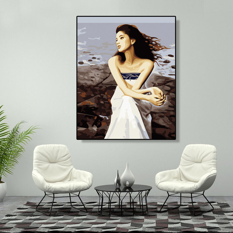 Frameless DIY Daze Beauty Painting By Numbers Canvas Digital Oil Craft Deco