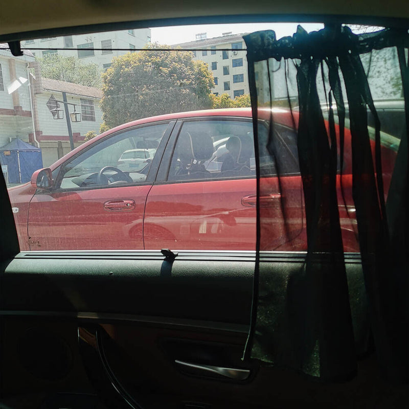 Car Anti-UV Side Window Sunshades Windscreen Shade Curtain Polyester Black Newly
