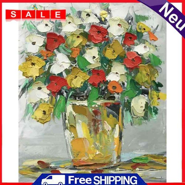 Oil Paint By Numbers Picture DIY Drawing Elegant Flower Nature Handmade Gift