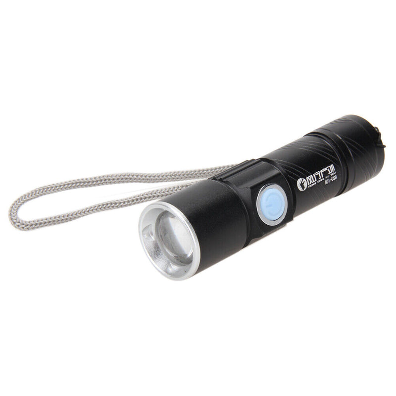 800LM LED Zoomable Waterproof USB Rechargeable Flashlight Outdoor, Hiking,
