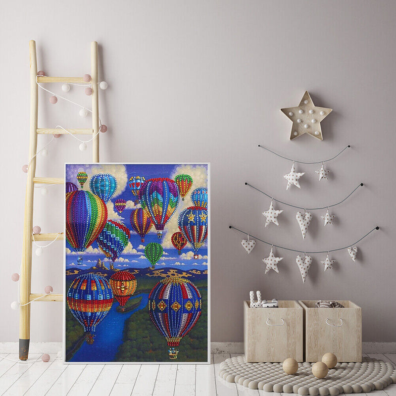 Special Shaped Crystal Part Drill DIY Hot Air Balloon Diamond Painting Kit Newly