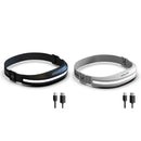 COB LED Flashlight Rechargeable Reflective Headlamp for Hiking Fishing (Bla