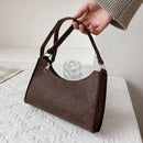 Women Felt Solid Color Shoulder Bag Casual Zipper Messenger Bag (Curry)