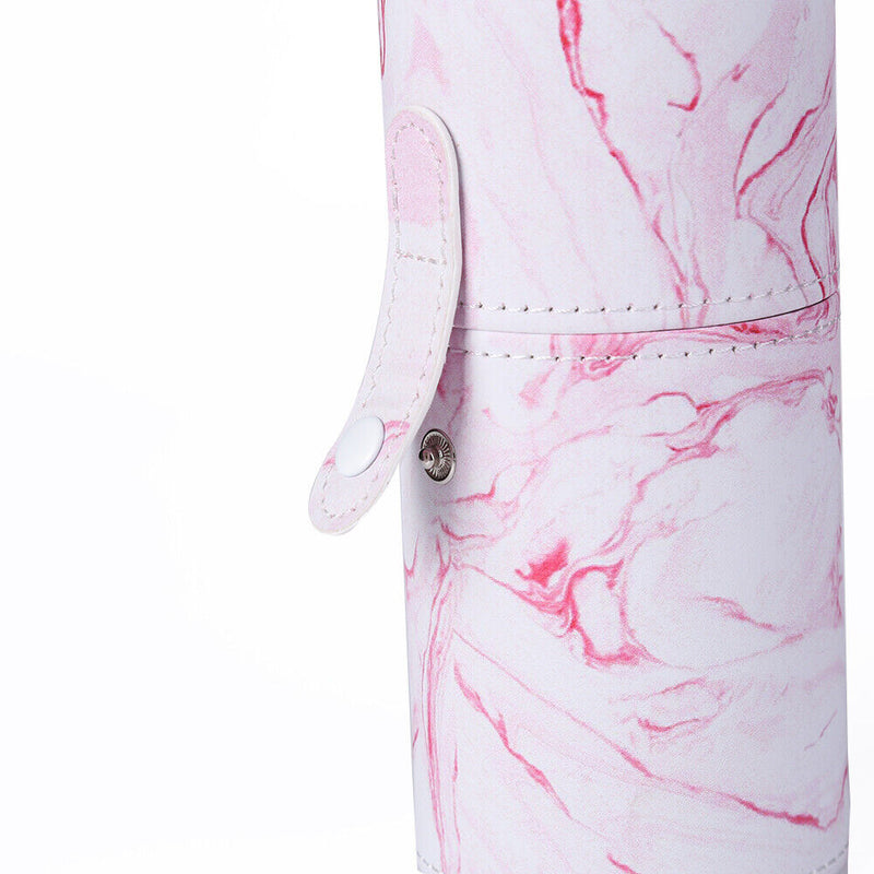 Portable PU Leather Makeup Storage Holder Cosmetic Brush Pen Cup Box (B) Newly