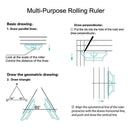 Plastic Measuring Rolling Ruler Drawing Roller Ruler Parallel Ruler HOT US E5D2