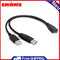 USB 3.0 Female to Dual USB Male Extra Power Data Y Splitter Extension Cable Cord