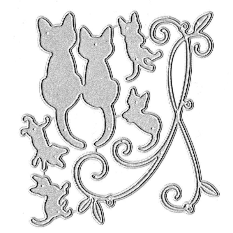 1x Love Cats Metal Cutting Dies Scrapbooking Cuts Cards Making Stencil C0W9