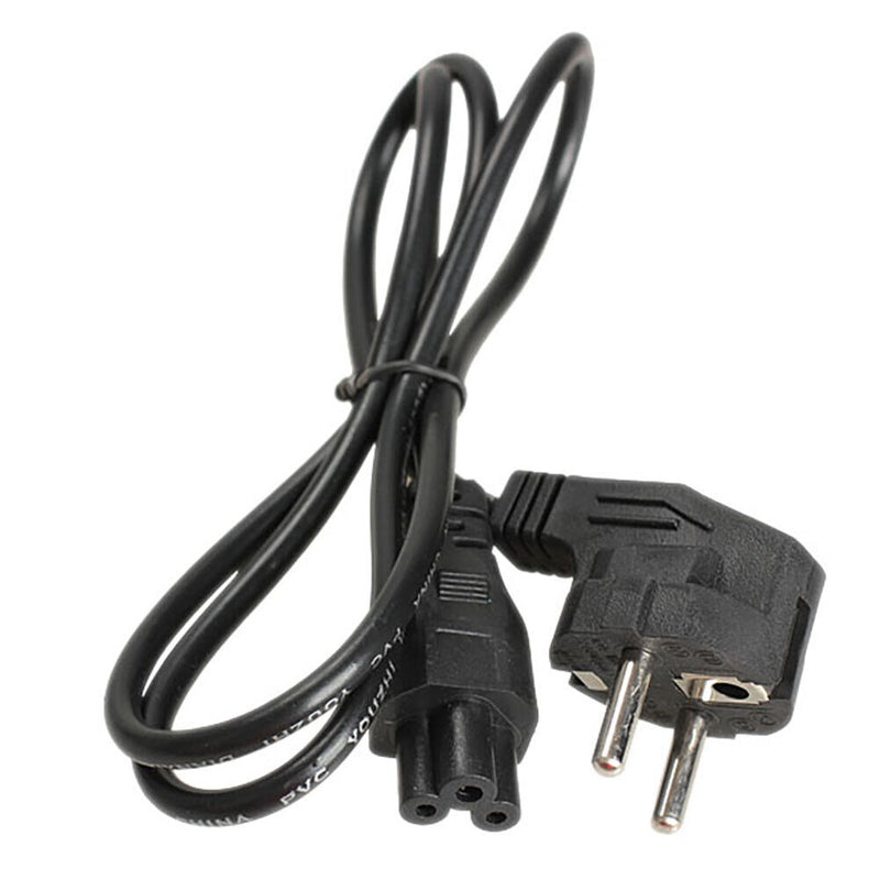 1M EU 3 Prong 2 Pin AC Laptop Power Cord Adapter Cable Black