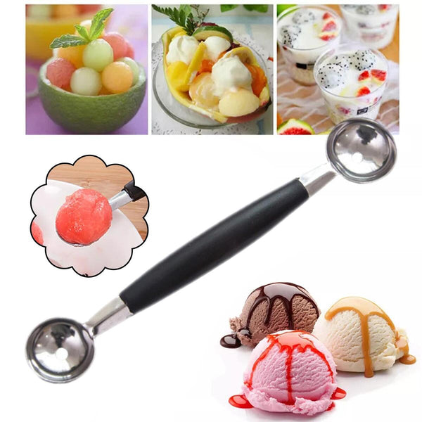 Kitchen Scoop Baller Ended Melon Double Ball Craft Maker Stainless Steel#