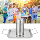 Detachable Chicken Duck Holder Chicken Roasting Plate Pan for Picnic Camping BBQ