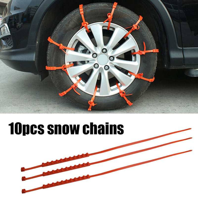 10pcs Car Tire Wheels Anti Slip Belts Snow Winter Tyre Traction Grip Strip
