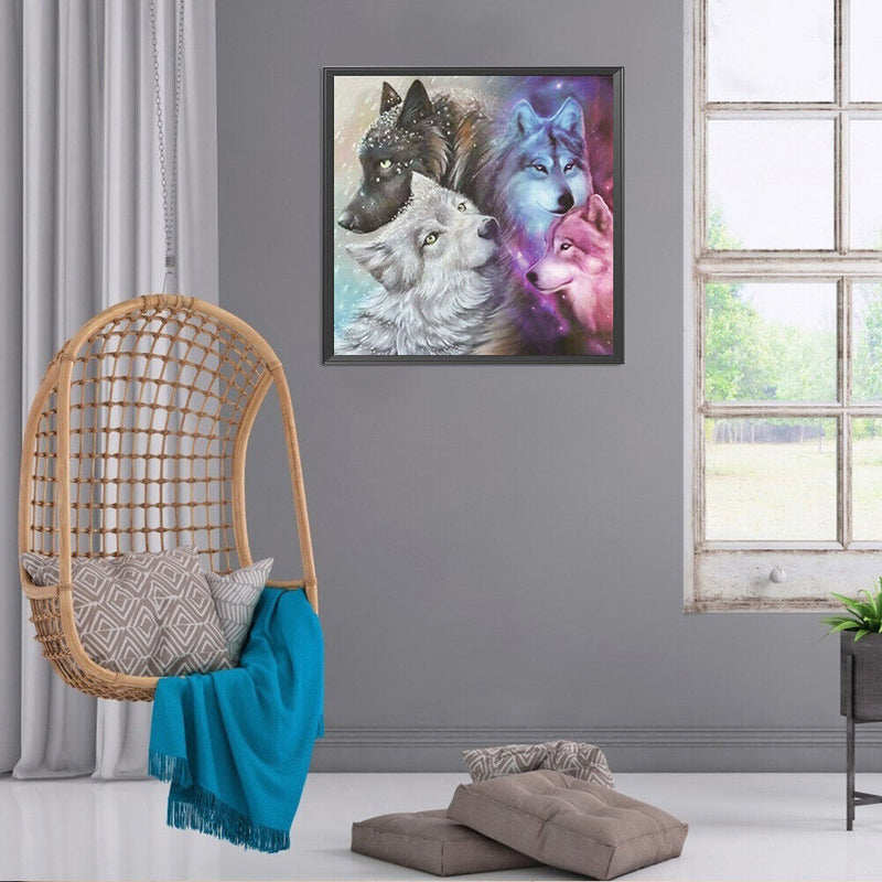 5D DIY Diamond Painting Kits Full Round Drill Wolves Rhinestone Art Crafts Home