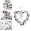 Wicker Heart Wreath Shabby Wall Hanging Wedding Birthday Party I1A9 Decor V3C4