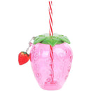 Strawberry Straw Cup-Leakproof Plastic Drinking Water Bottle Clear (2)