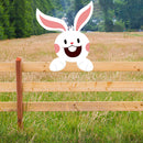 Fence Peeker - Easter Bunny Peeking Fence Signs for Patio Wall Holiday Craft