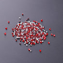500pcs Glitter Shimmer Sharp Tip Nail Art Rhinestones Manicure Charm (Red)