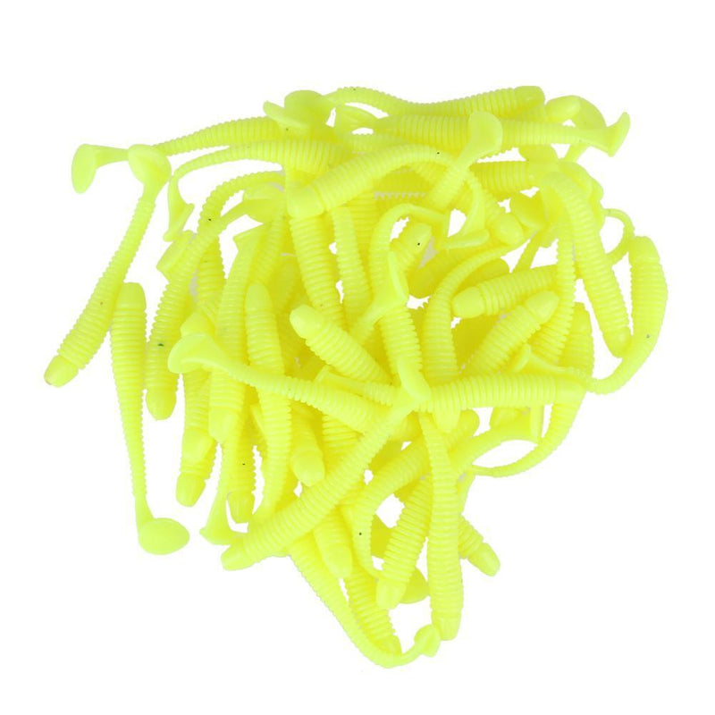 50pcs 50mm Soft Lures Artificial Loach Fishing Bait Swimbait Worm Tackle