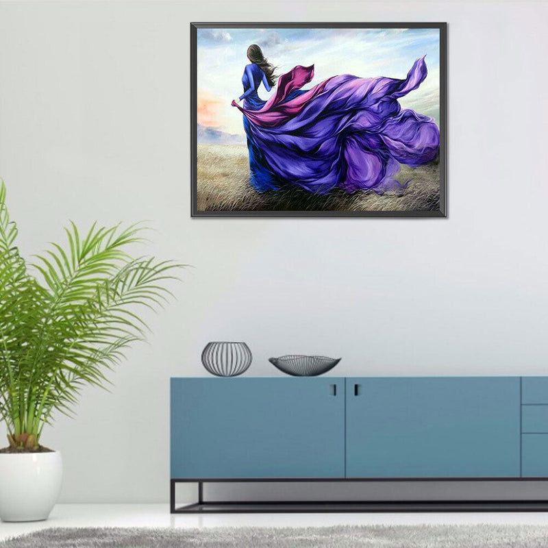 Girl Oil Paint By Numbers Kit DIY Acrylic Painting on Canvas Wall Art Picture