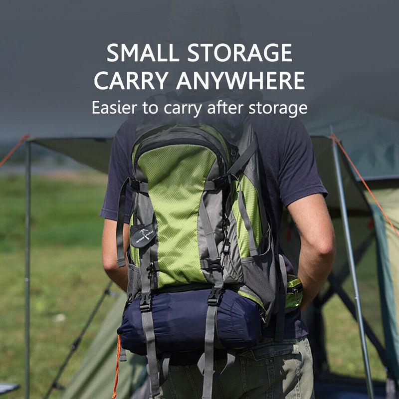 Waterproof Sleep Inflatable Mattress Outdoor Camp Cushion Bed (Navy Blue) Newly