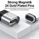 PD 100W Fast Charging 24Pin Magnetic Adapter Type C USB3.1 10Gbps Data Converter