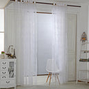 Leaves Printed Translucent Curtains Home Windows Tulle Sheer Drapes White