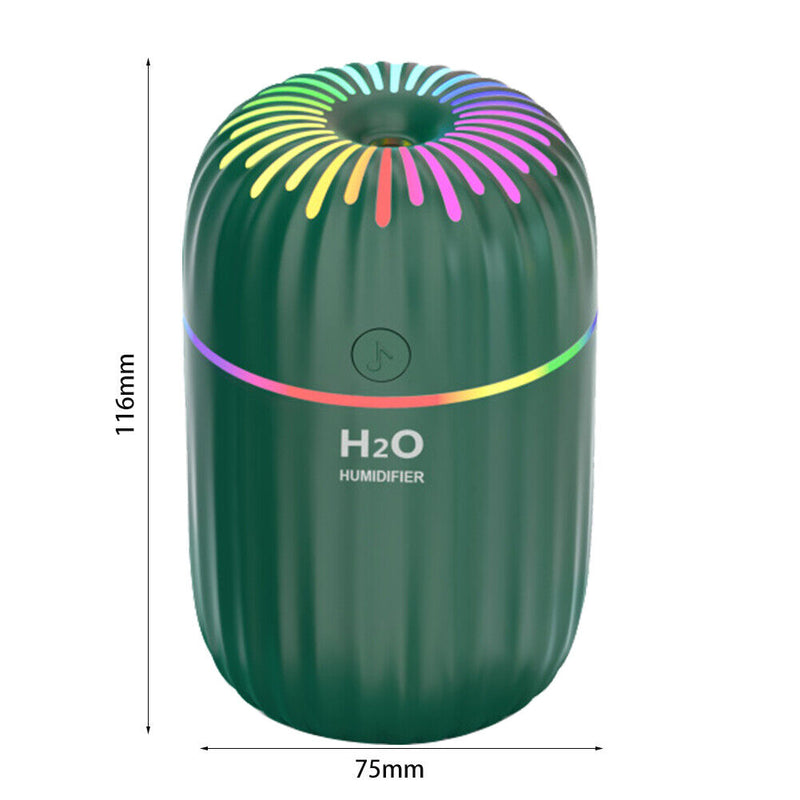 300ml Electric Air Humidifier Aroma Oil Diffuser Mini Sprayer (Dark Green)