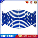 16pcs 18 inch Reflective Car Motorcycle Wheel Rim Stripe Stickers (Blue)