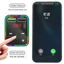 F2 Car Bluetooth 5.0 FM Transmitter LED Backlit Handsfree MP3 Player USB Charger