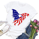 Independence Day Print Eagle Tea T-Shirt (White XL)