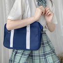 Preppy Style Contrast Color Shoulder Messenger Bag Campus Student Tote Handbags
