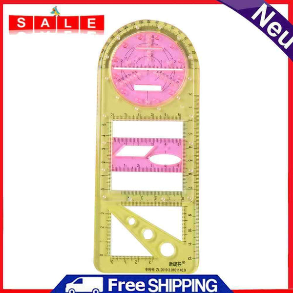 Multifunctional Geometric Drawing Ruler Students Circle Drafting Measuring Tools