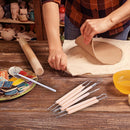 11pcs DIY Wood Handle Modeling Clay Sculpting Pottery Carving Tools Set
