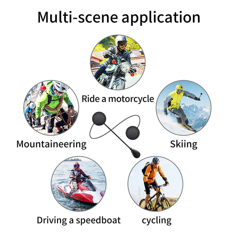 T6 Wireless Music Bluetooth-compatible Motorcycle Helmet Headsets Supports