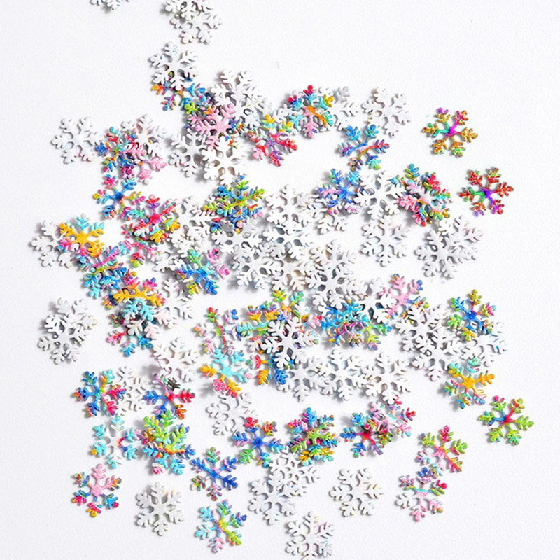 DIY Art Tips Glitter Flakes Christmas Manicure Decor Snowflake Nail Sequins