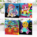 4pcs 5D DIY Diamond Painting Special-shaped Birthday Festival Hallween Kids Card