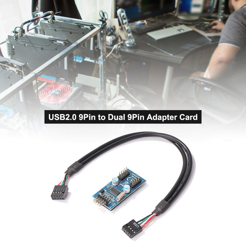 USB Header Adapter Card 1 to 2 9Pin to Dual 9Pin HUB Connector Splitter