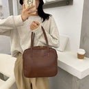 Fashion Women Handbag Totes Ladies Girl Simple PU Leather Solid Shoulder Bags