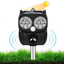 Outdoor Solar Ultrasonic Animal Repeller Dog Sound Alarm Repellent (Black) Newly