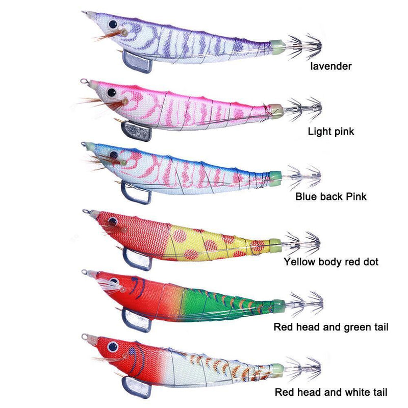 Luminous Wood Shrimp Fishing Lures 12cm 14.3g Artificial Bait (Red White)