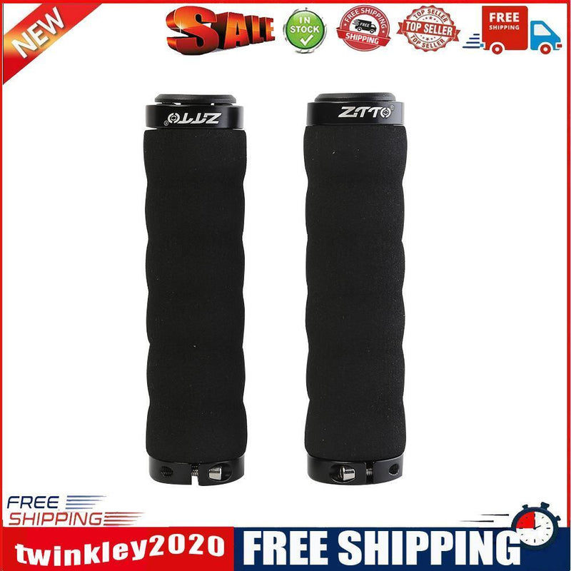 ZTTO 2pcs Bicycle Handlebar Grip MTB Non-slip Lockable Sponge Cover (Black)