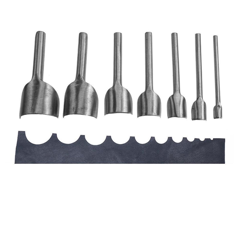 7pcs Leather Half-Round Cutter Punch DIY Craft Wallet Edge Trimming Tool