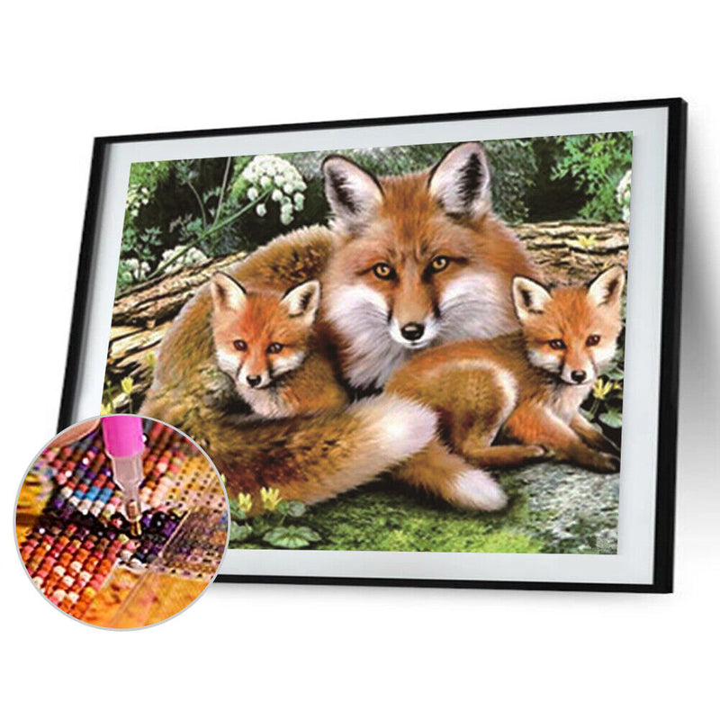 5D DIY Diamond Painting Wolf Mother Love Family Cross Stitch Embroidery Kit
