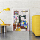Digital Paint Sewing Machine Painted By Numbers On Canvas Wall