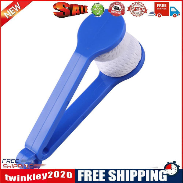 Mini Two-side Glasses Brush Spectacles Wipes Eyeglass Cleaning Rub (Blue)