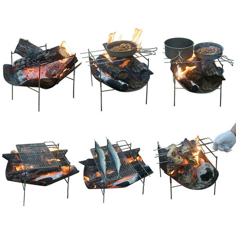 Portable Stainless Steel BBQ Grill Non-Stick Folding Barbecue Picnic Net Rack