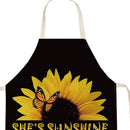Sunflower Print Kitchen Aprons Bibs Women Men Cooking Dinner Restaurant Apron