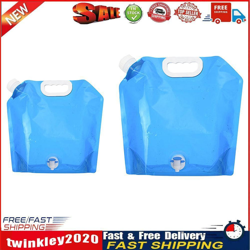 Outdoor Water Bags Foldable Portable Collapsible Water Tank 5L+10L (Blue) Newly
