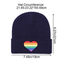 Embroidery Christmas Gift Love Heart Beanies Hats Rainbow Knit Cap Knitted Hats