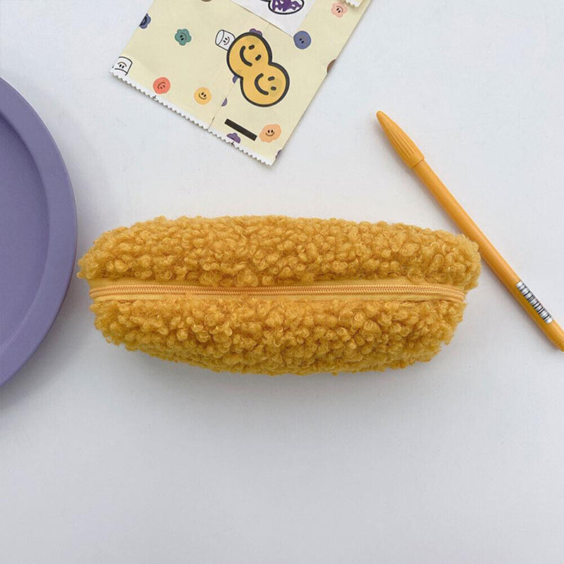 Stationery Storage Plush Pen Case Student School Pencil Cosmetic Organizer Ba