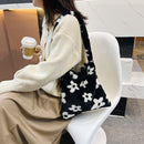 Women Fashion Animal Pattern Print Shopping Bags Plush Large Tote Shoulder Bag